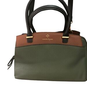 Nanette Lepore Olive and Chestnut Satchel